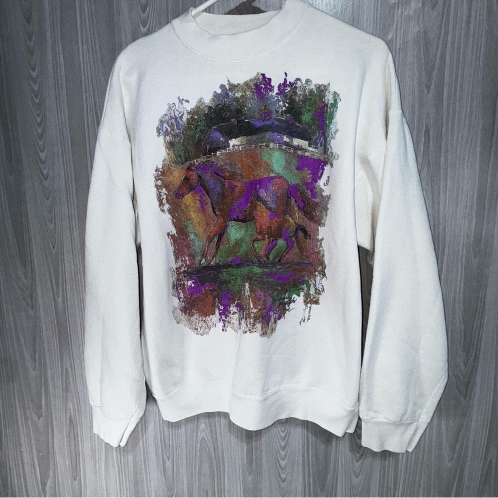 Vintage 90s Kentucky Horse Racing Equestrian Derby Made In USA‎ Sweatshirt XL